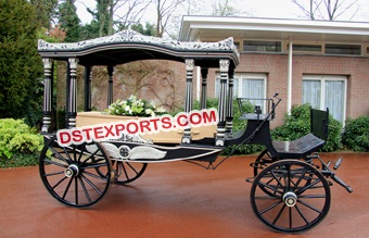 English Horse Drawn Funeral Carriage Buggy