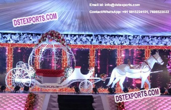 Wedding Stage With Cinderella Carriage