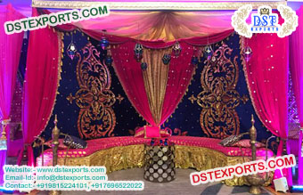 Mughal Style Mehndi Stage Embrodried Backdrops
