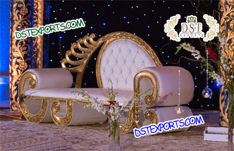 Astonished Golden White Wedding Couch