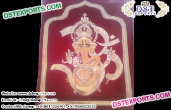 Wedding Embrodried Ganesha Backdrop Curtain