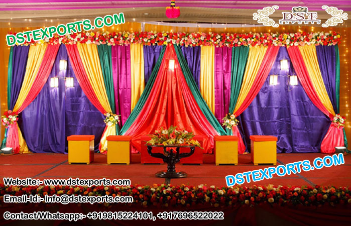 Muslim Mehandi Stage Backdrop Curtains Decoration