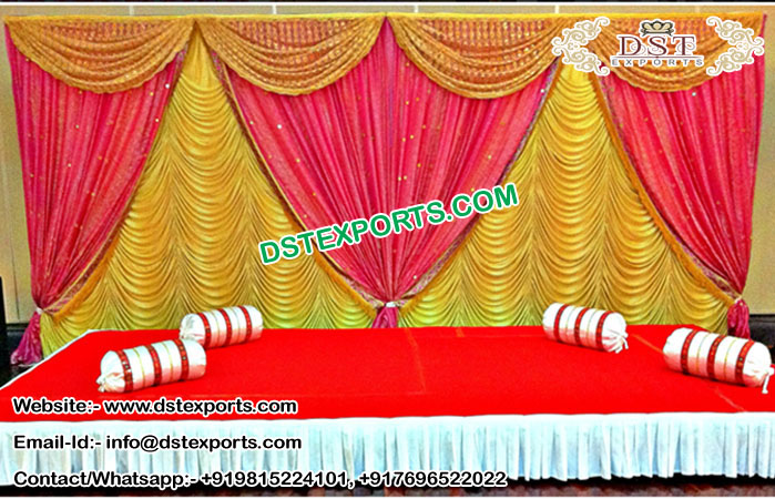 Wedding Mandap Lehariya Backdrop Curtains