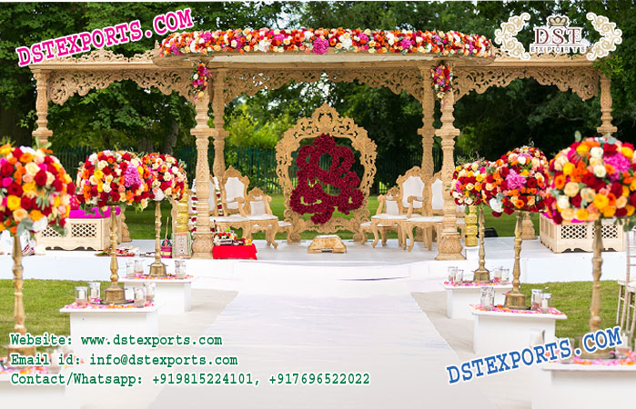 Gorgeous Outdoor Wedding Wooden Mandap Paris