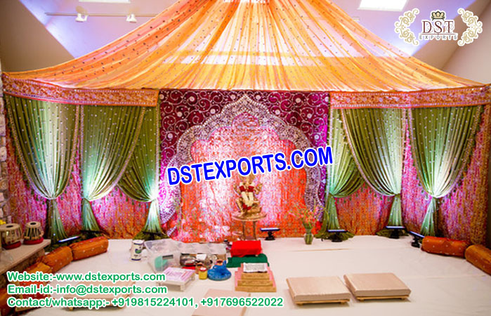 Embroidered Mehraab Style Wedding Backdrop