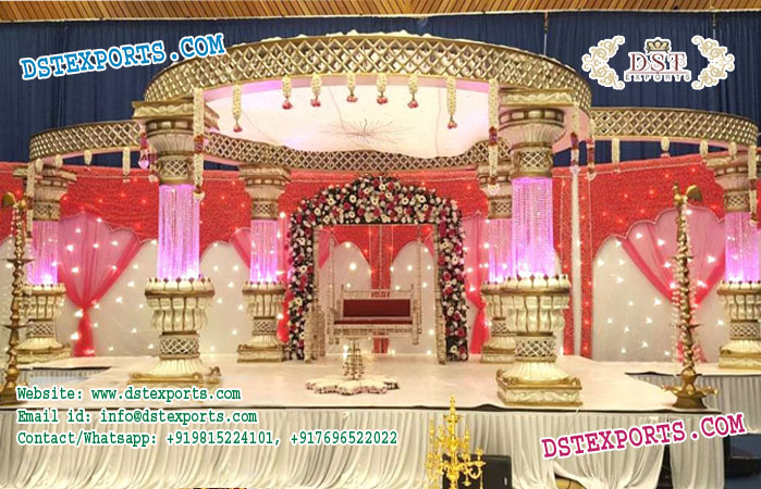 Astonishing Wedding Fiber Crystal Mandap