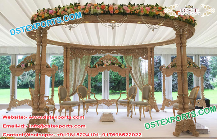 Hindu Marriage Double Pillar Wood Mandap