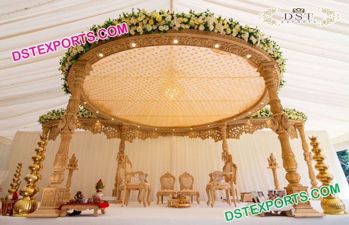 Dynamic Look Wedding Wooden Mandap