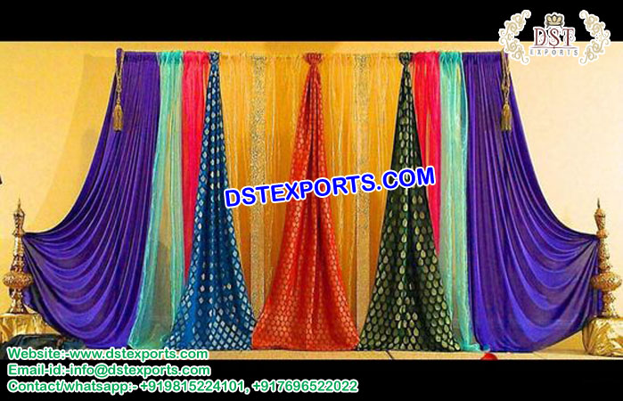 Colorful Zari Work Wedding Backdrop