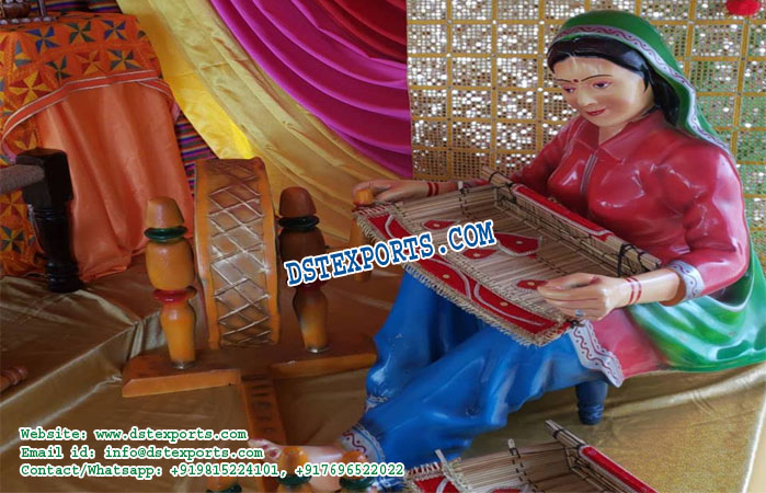 Punjabi Lady Fiber Statue With Chaj