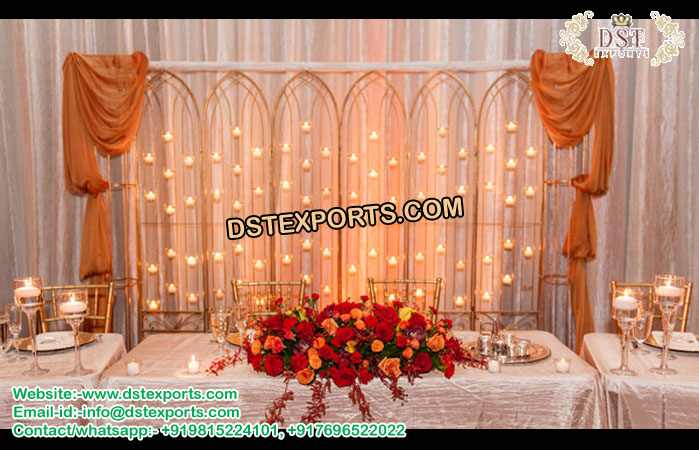 Frizzy Styled Wedding Candle Backwalls
