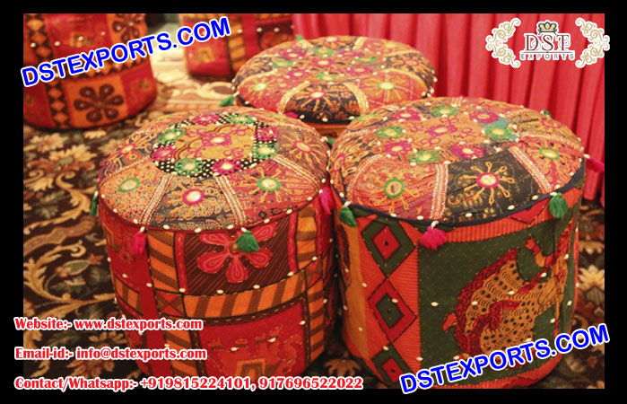 Rajasthani Embrodried Pouf/Mooda