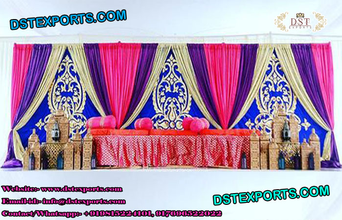 Punjabi Mehndi Ceremony Velvet Backdrop