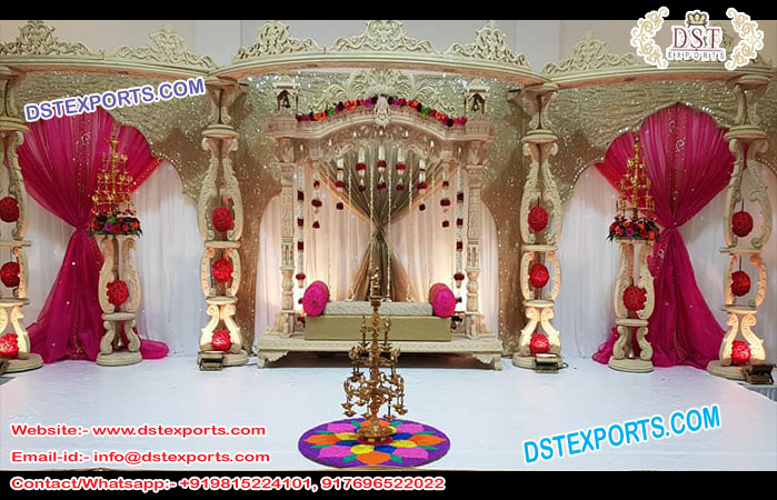 Traditional Gujrati Wedding Wooden Mandap