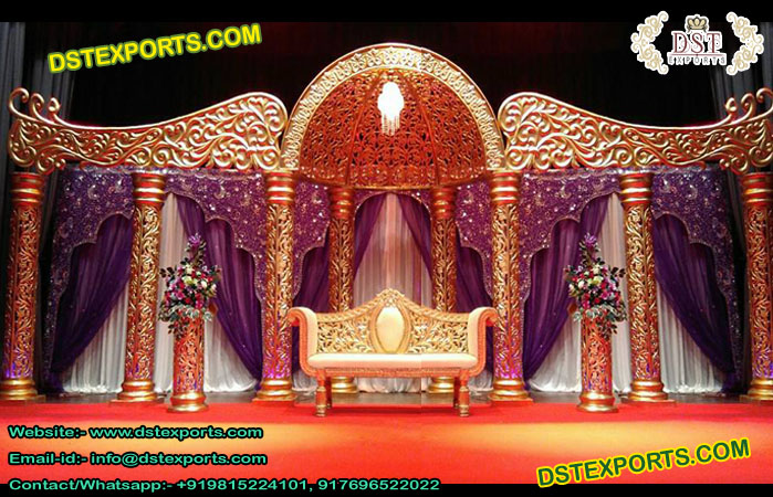 Grand Golden Wedding Mandap/Stage