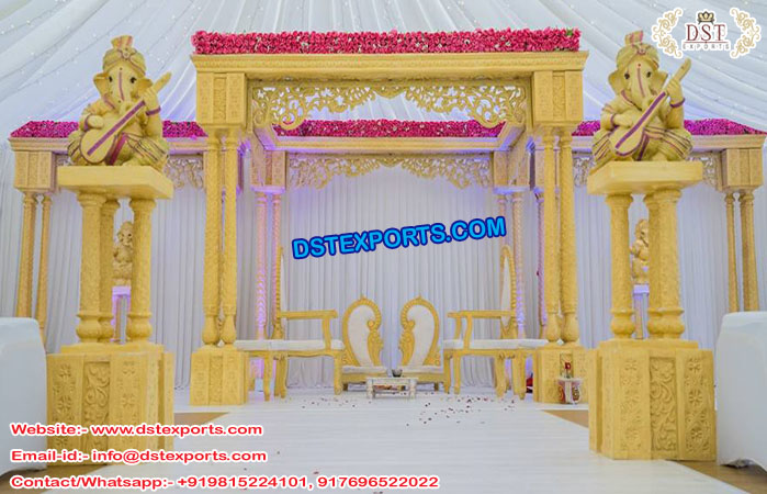 Marvelous Fiber look Wooden Mandap