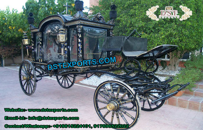 Blackish German Burial Hearse Buggy