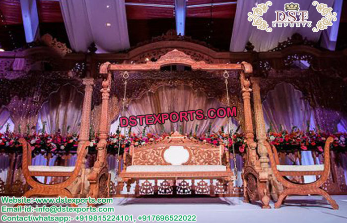 Royal Wooden Handicraft Swing for Wedding