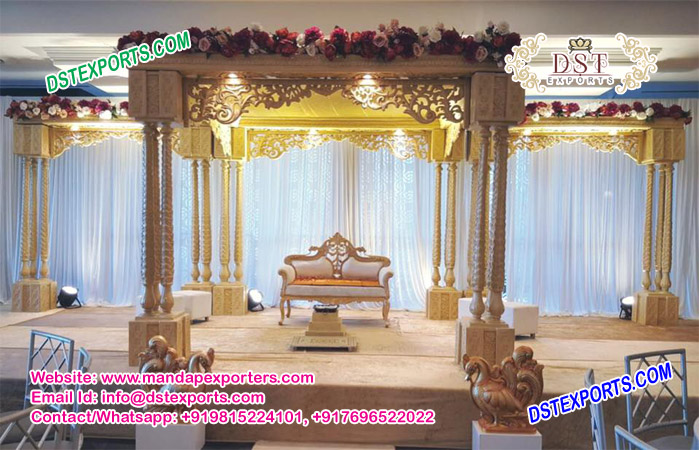 Gorgeous Wedding Triple Pillar Mandap