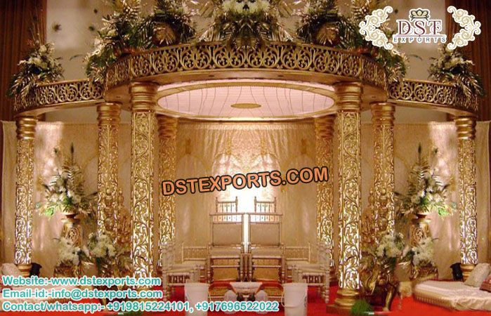 Graceful Wedding Golden Mandap Set