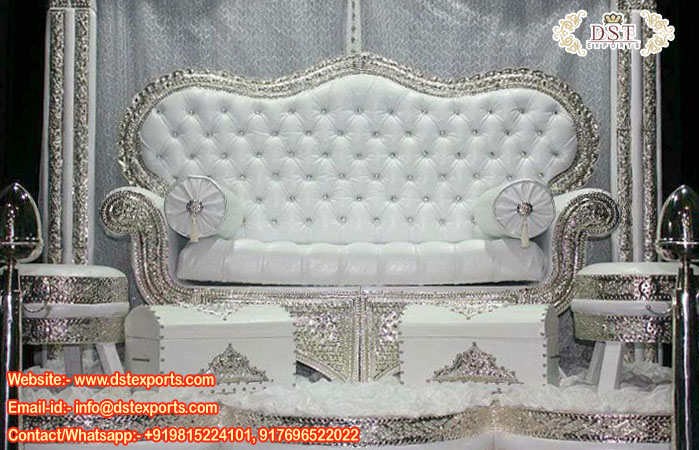 Arabian Wedding Stage Silver Sofa