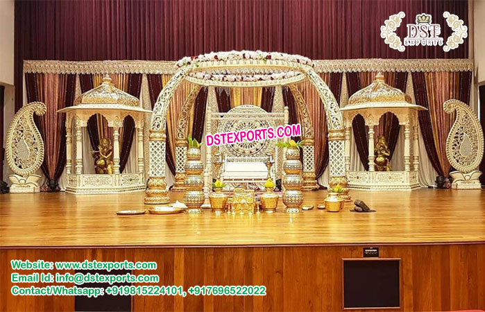 Stunning Indian Wedding Tusk Pillars Mandap