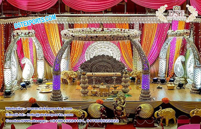 Classy Hindu Wedding Elephant Tusk Mandap