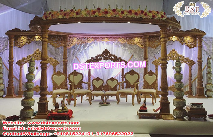 Antique Wooden Hindu Wedding Mandap