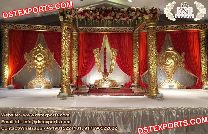 Traditional Indian Wedding Golden Mandap