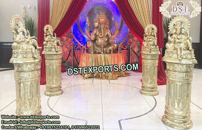 Wedding Aisleway Dev Pillars With Ganesha