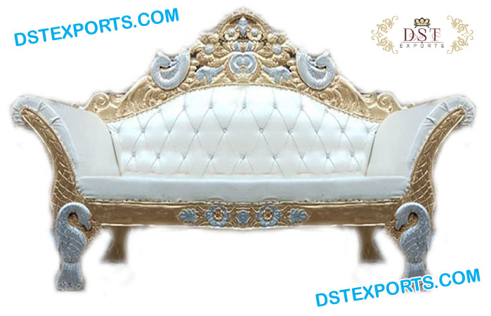 Wedding Gold Silver Peacock Sofa