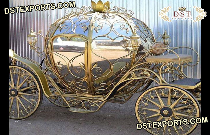 Pumpkin Style Gold Metal Cinderella Carriage