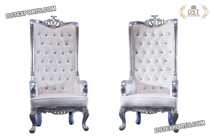 Stylish Silver Wedding Throne Chairs