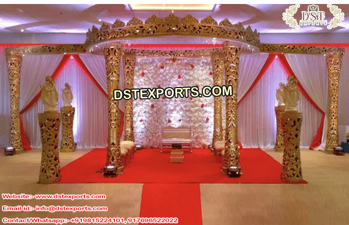 Wedding Golden Delizio Mandap with Crown