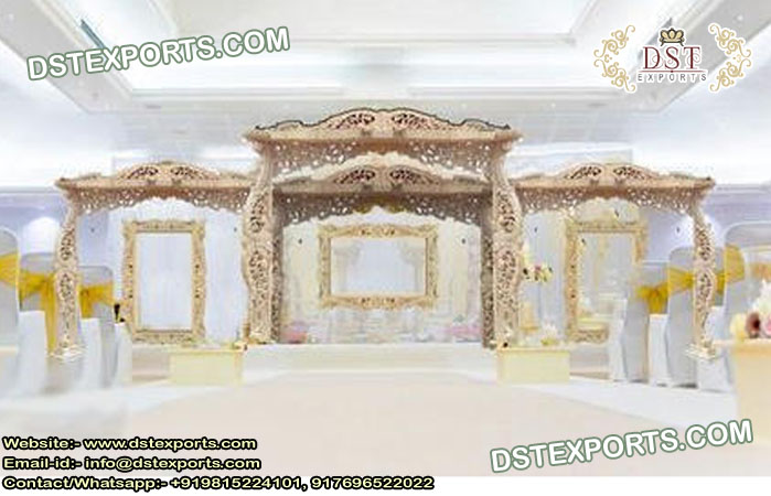 Gujarati Wedding Grand Wooden Mandap