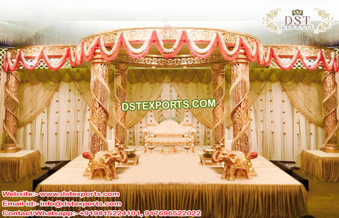 Sparkling Spiral Crystal Wedding Mandap