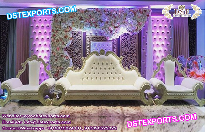 Maharaja Silver Throne Wedding Sofa Set