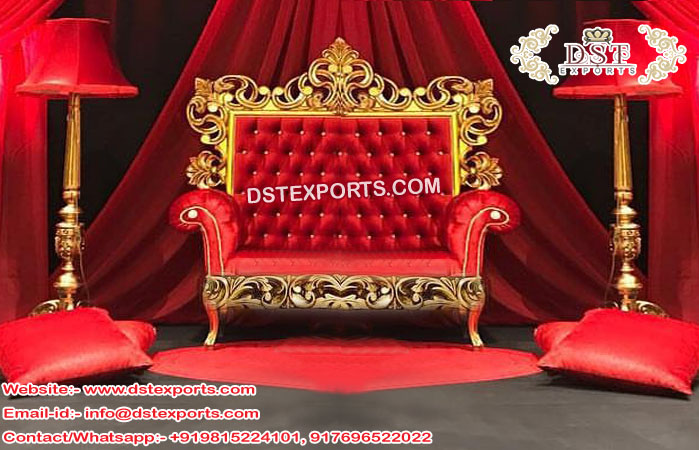 Stylish Wedding Red Throne Sofa