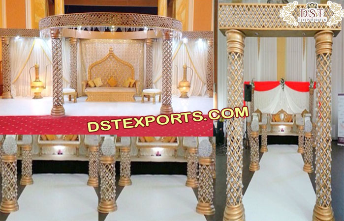 Wedding Fiber Crystal Golden Diamond Mandap