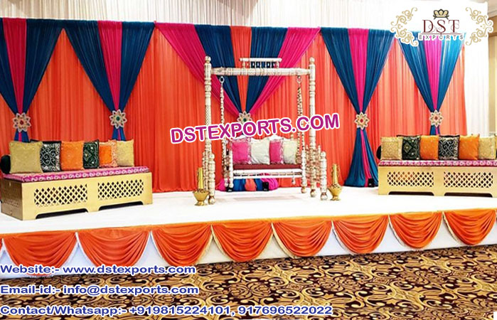 Muslim Mehndi Setup With Moroccan Beds