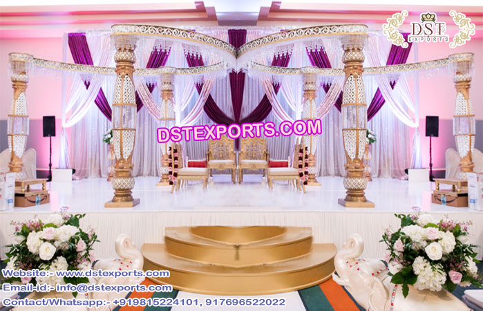 Wedding Bottle Pillars Butterfly Mandap