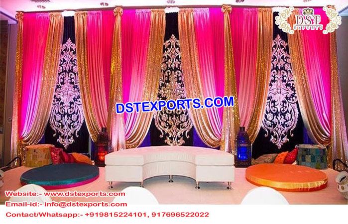 Punjabi Mehndi Embroidered Backdrops/Curtains