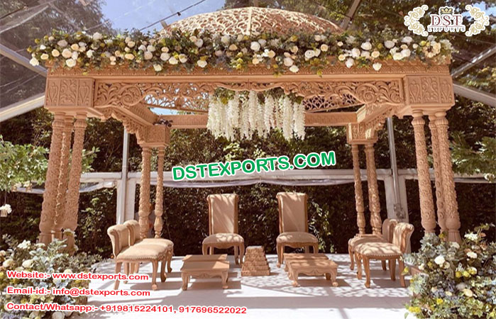 Indian Triple Pillars Wedding Mandap & Dom