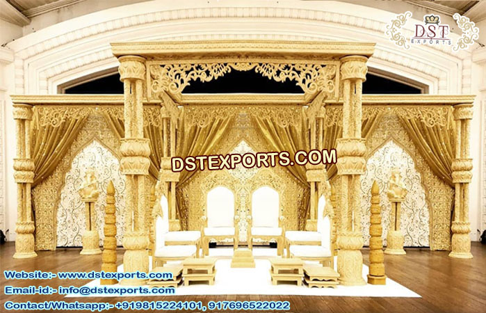 Special Wedding Wooden Look Fiber Mandap UK