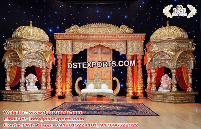Maharaja Wedding Stage with Temple