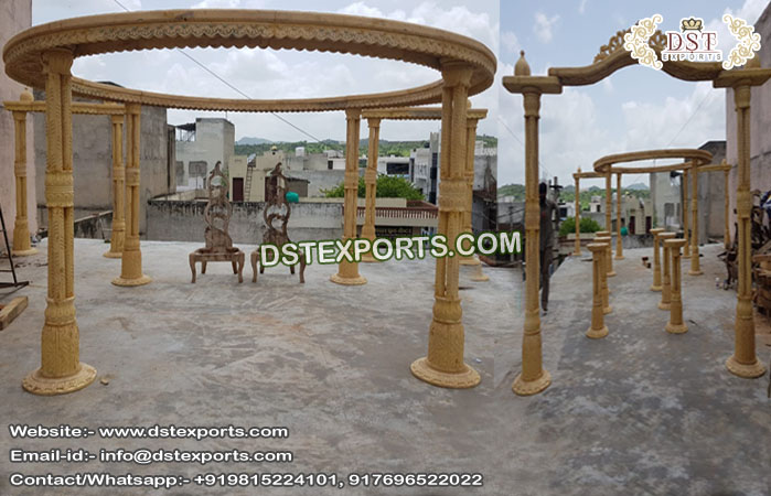 Exclusive Wedding Wooden Art Triveni Mandap