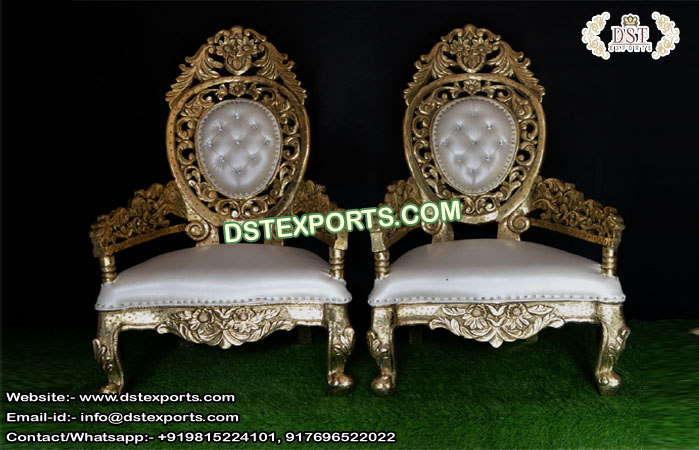 Royal Heavy Carved Wedding Chairs Set