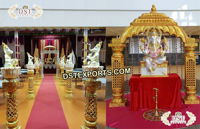 Traditional Wedding Entrance Decor with Ganesha