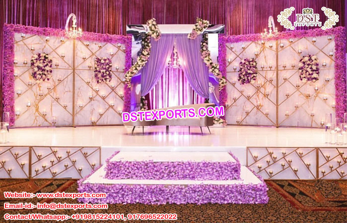 Elegant Wedding Stage Candle Back-Walls