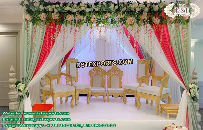 Indian Wedding Mandap Vidhi Chairs Set